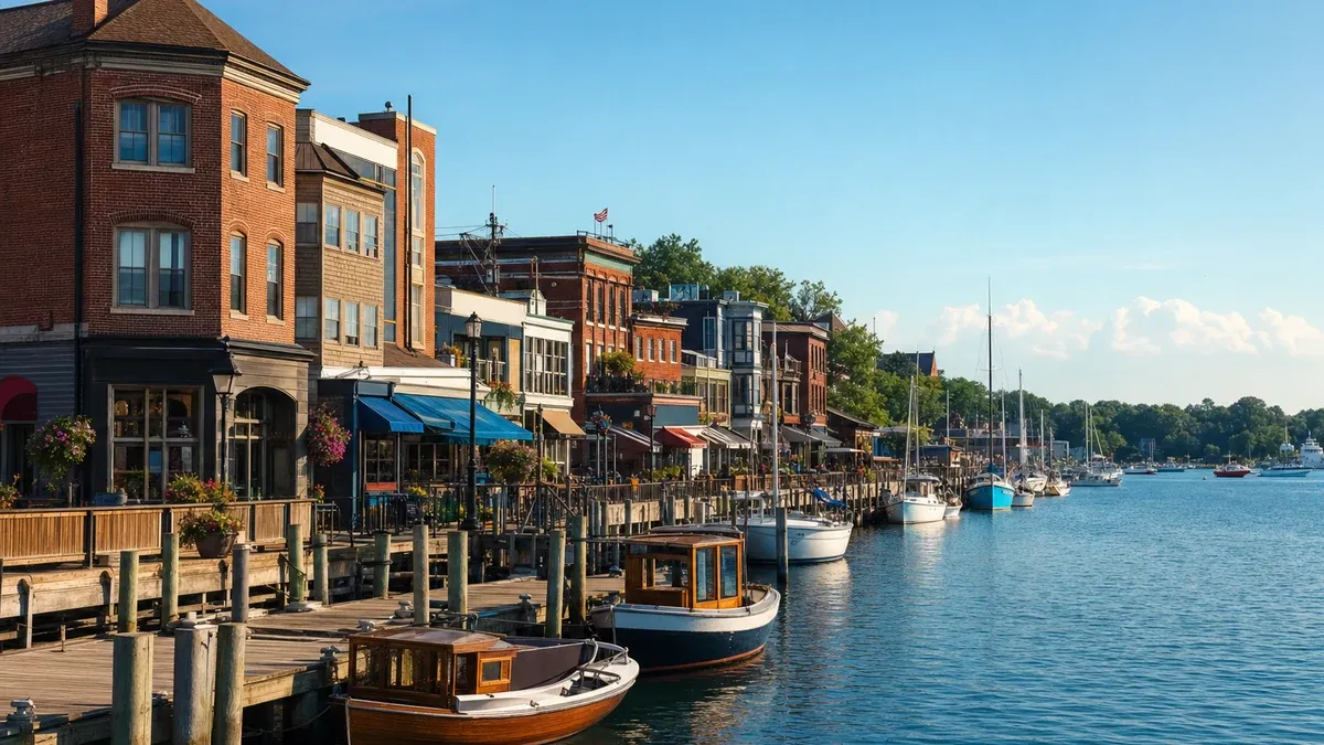 Coastal Towns Great Lakes travel guide illustration
